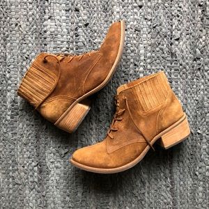 Leather Suede Lace-Up Booties • 9.5
